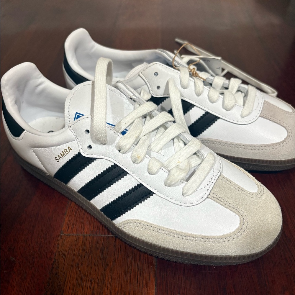 Adidas Samba White and Black Trainers